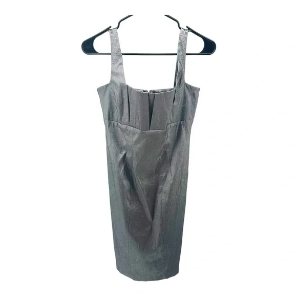 Calvin Klein | Dresses | Calvin Klein Womens 2 Gray Metallic Sheath Dress  9s Y2k Cocktail Classy Sexy | Poshmark
